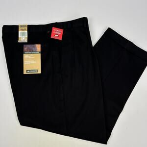 Vintage Y2Ks Dockers Premium Pleated Cuffed Khaki Pants Never Iron Black 38x29